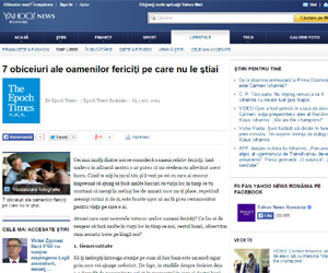 Aparitie media Yahoo! News Romania